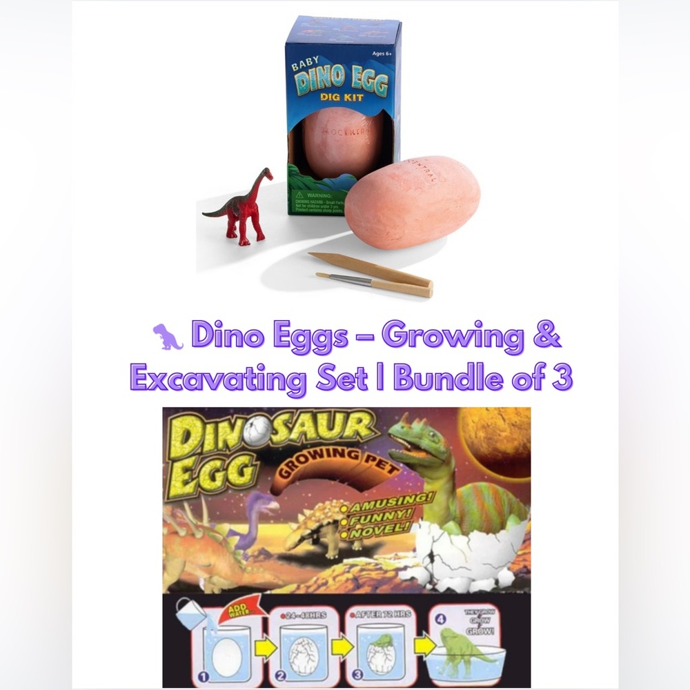 🦖 Dino Eggs – Growing & Excavating Set | Bundle of 3 Dinosaur Eggs 🦕